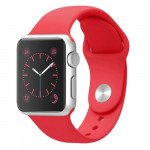 Pro Soft Silicone Sport Strap Wristband Replacement for Apple Watch Series 8/7/6/5/4/3/2/1/SE - 41MM/40MM/38MM (Red)